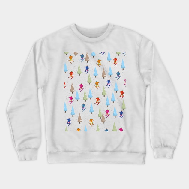 Cartoon ski pattern/ Crewneck Sweatshirt by nickemporium1